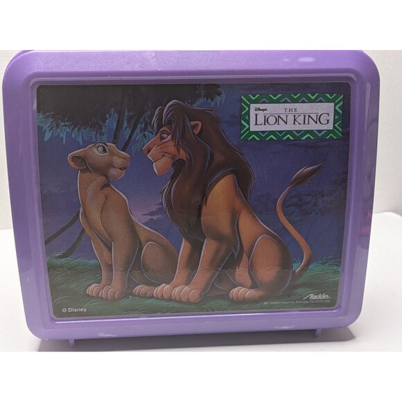 Disney Lion King Lunchbox & Thermos Set Aladdin Plastic Vintage USA 90s - Picture 15 of 15